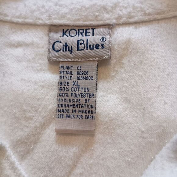 Vtg Koret Sweatshirt Hoodie Floral Hearts Grandma Embellished Embroidered XL - Picture 6 of 7